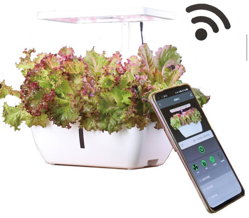 Adonis tabletop planter system with app control manufactured by LumiAgro